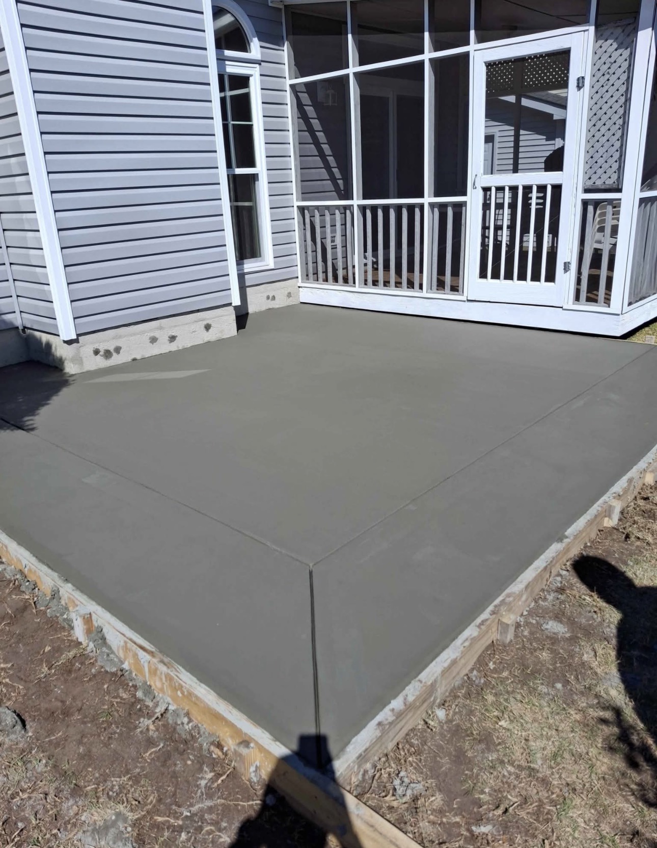 Finished concrete patio